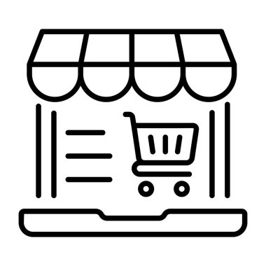 Ekommersi gösteren bir satır biçimi simgesi