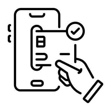 Cep telefonu ödemelerini gösteren bir satır biçimi simgesi