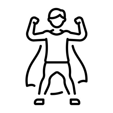 Kendine güven kutlaması gösteren doğrusal bir simge