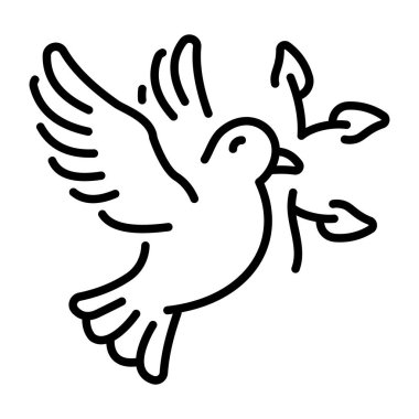 Barış kuşunun zarifçe uçtuğunu gösteren satır biçimi simgesi