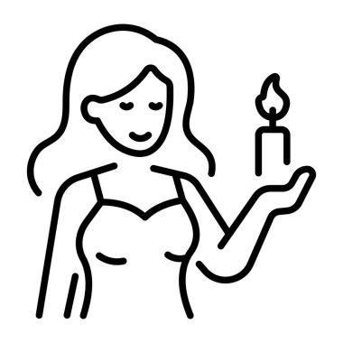 Mum protesto gösterimi gösteren doğrusal bir simge