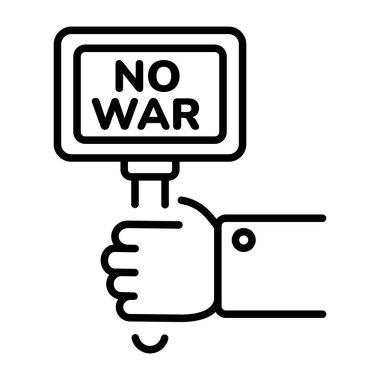 Savaş karşıtı çatışmaların olmadığı bir taslak simgesi