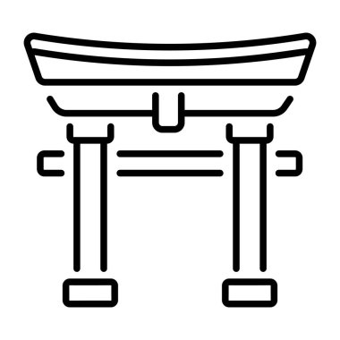 Torii kapısını tasvir eden bir taslak biçim simgesi