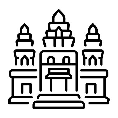 Angkor wat 'ı temsil eden doğrusal biçim simgesi