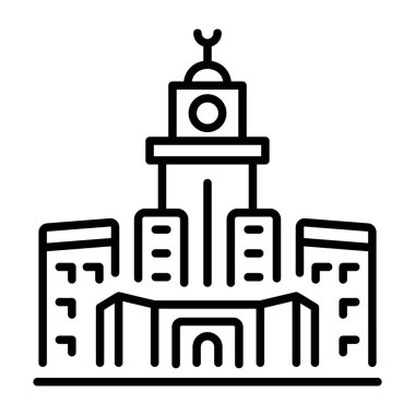 Saat kulesini gösteren satır biçimi simgesi