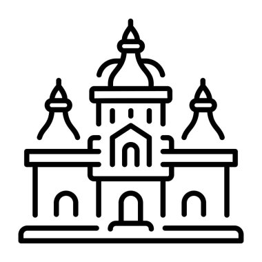 Khajuraho tapınağını gösteren bir satır biçimi simgesi