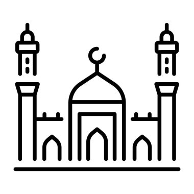 Özbekistan camisini tasvir eden bir taslak biçim simgesi
