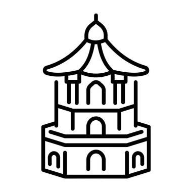 Pagoda 'yı temsil eden doğrusal biçim simgesi