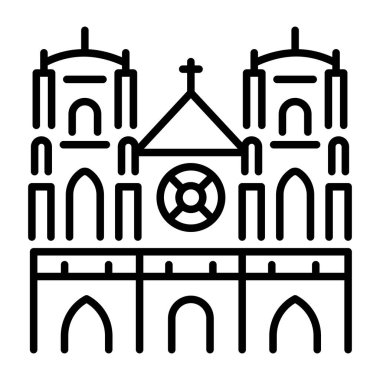 Notre Lady 'yi tasvir eden bir taslak biçimi simgesi