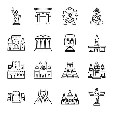 Anıtlar Satır Biçimi Simgeleri Koleksiyonu 