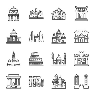 Eskiler 'in Binaları Kümesi Doğrusal Simgeler 