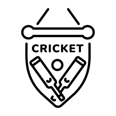 Kriket takımı spor ambleminin doğrusal bir simgesi