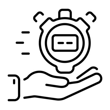 Dijital kronometre aygıtını temsil eden bir satır biçimi simgesi