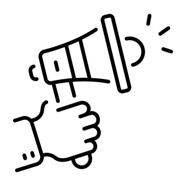 Bir duyuru sunucusunu temsil eden satır biçimi simgesi