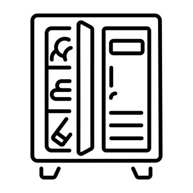 Soyunma odasının içini gösteren bir satır biçimi simgesi