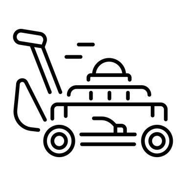 Çim biçme makinesini temsil eden satır biçimi simgesi