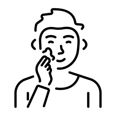 Bir karakter uygulama kremini gösteren doğrusal bir simge