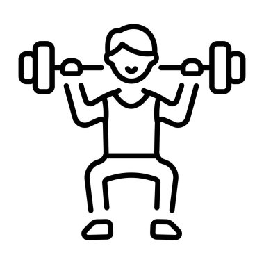 Ağırlık kaldıran bir karakteri gösteren doğrusal bir simge