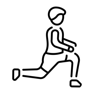 Bir çizgi stili simgesi bacaklarını açan bir adamı temsil ediyor. 