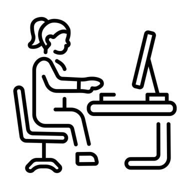 Karakter düzenleme masasını temsil eden doğrusal bir simge