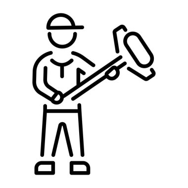 Bir kişinin duvar boyamasını gösteren bir satır biçimi simgesi