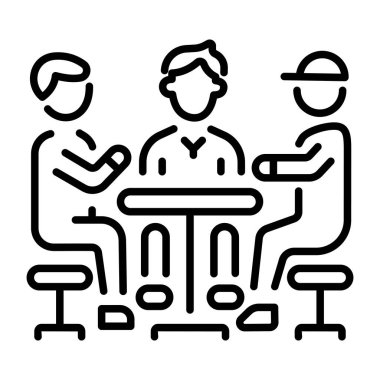 Takım toplantısını gösteren doğrusal bir simge