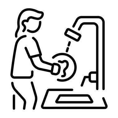 Bir karakteri bulaşık yıkarken gösteren doğrusal bir simge