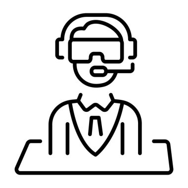 Çağrı destek kulaklığını gösteren doğrusal bir simge