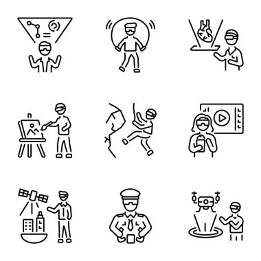 Taslak Biçim VR Teknik Simgelerinin Paketi 