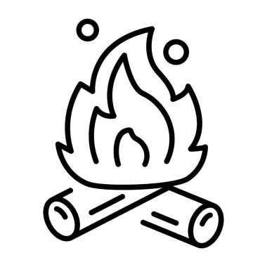 Şenlik ateşini gösteren bir taslak biçimi simgesi