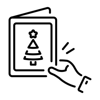 Yılbaşı kartını gösteren bir taslak biçimi simgesi