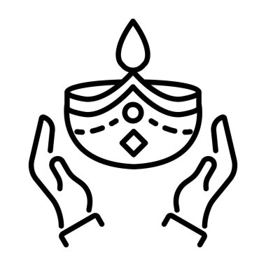 Yağ lambasını gösteren bir taslak biçimi simgesi