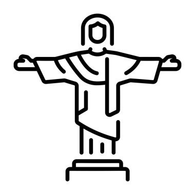 İsa heykelini gösteren bir satır biçimi simgesi