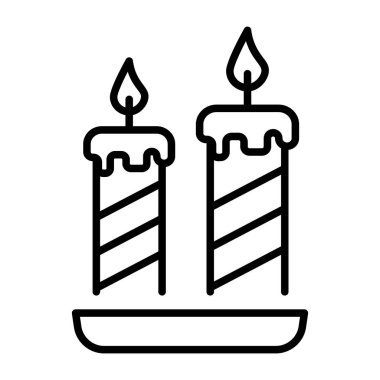 Dekoratif mumları gösteren bir satır biçimi simgesi