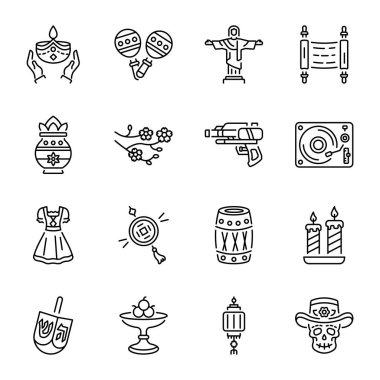 Geleneksel Festival Satır Simgeleri Paketi 