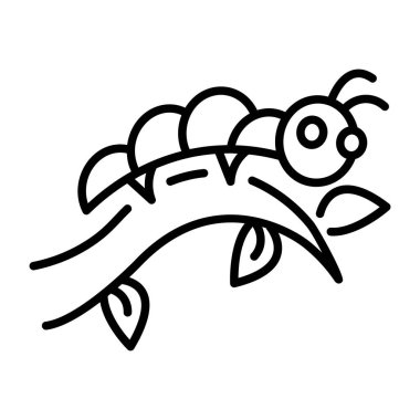 Tırtıl böceği gösteren bir çizgi biçimi simgesi