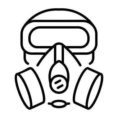 Nefes maskesi dişlilerini gösteren bir satır biçimi simgesi