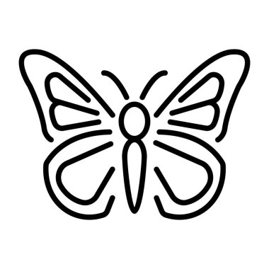Güzel bir kelebeği tasvir eden bir çizgi biçimi simgesi 