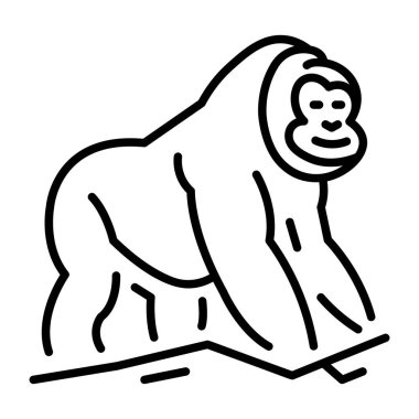 Dev gorili gösteren bir çizgi biçimi simgesi