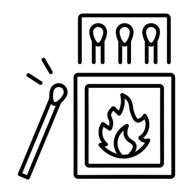 Kibrit kutusunu temsil eden doğrusal biçim simgesi