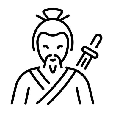 Samuray tasvir eden bir taslak biçim simgesi  