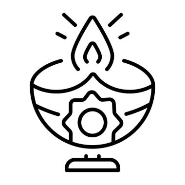 Yağ lambasını temsil eden doğrusal bir simge  