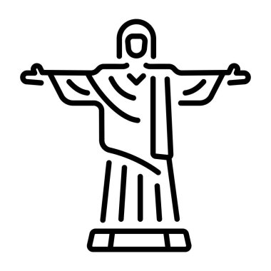 İsa kurtarıcısını tasvir eden bir taslak biçim simgesi 