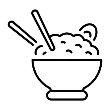 Pirinç kasesini gösteren bir çizgi simgesi  