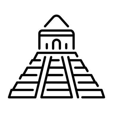 Aztek tapınağını gösteren bir satır biçimi simgesi  