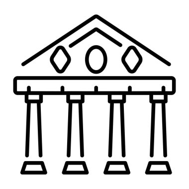 Yunan tapınağını temsil eden doğrusal bir simge  