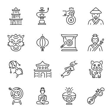 Kültürel Satır Biçimi Simgeleri Koleksiyonu 