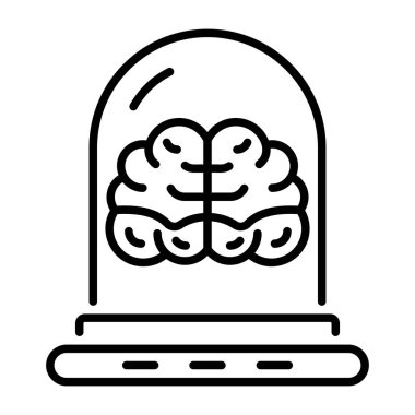 Korunmuş beyni tasvir eden bir taslak biçim simgesi
