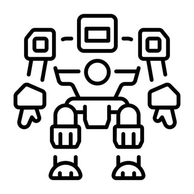 Savaş robotunu tasvir eden bir taslak biçimi simgesi