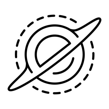 Kara deliği tasvir eden bir taslak biçim simgesi